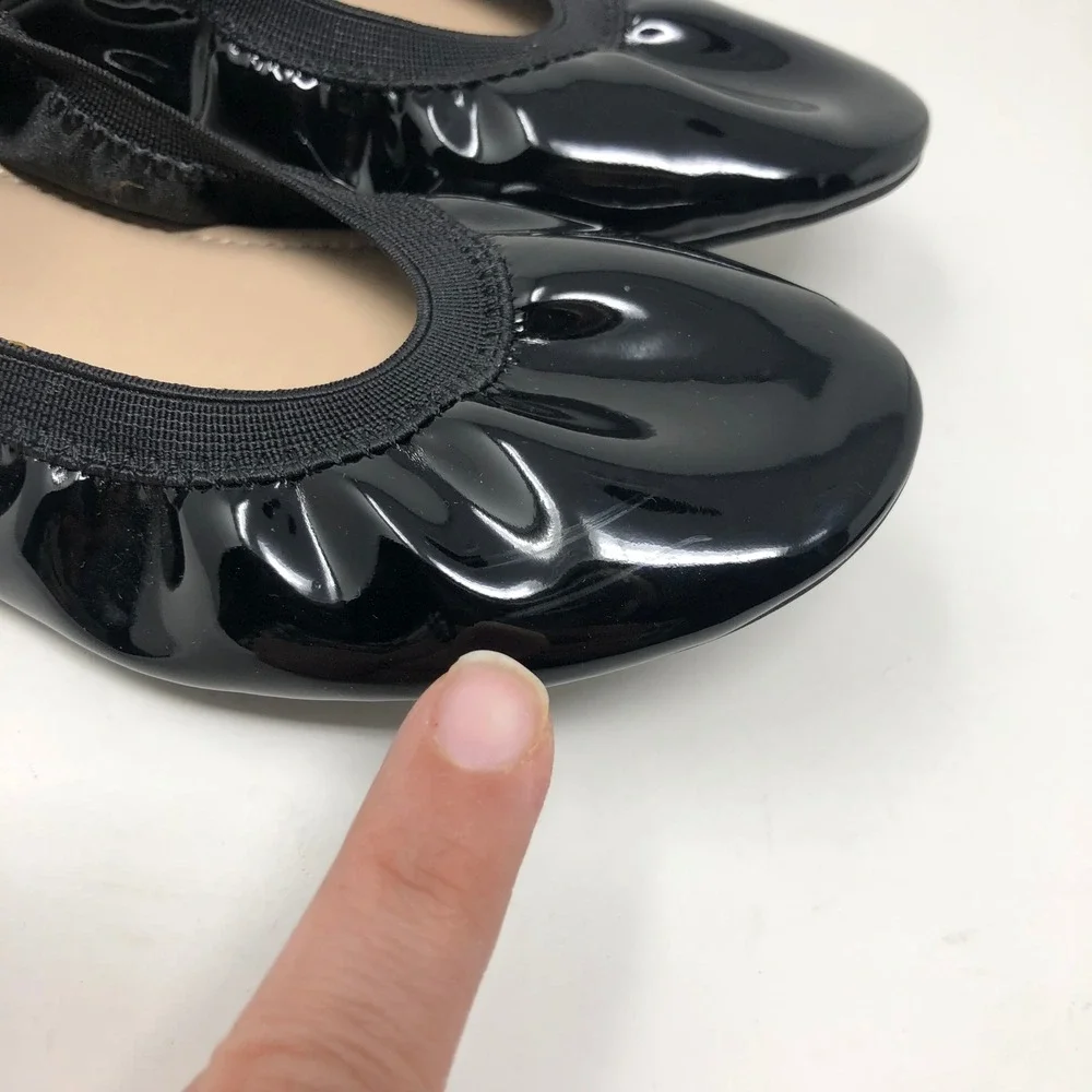 Yosi Samra Miss Samara Ballet Flats Girls Size 3Y Kids Black Patent Leather KSA2